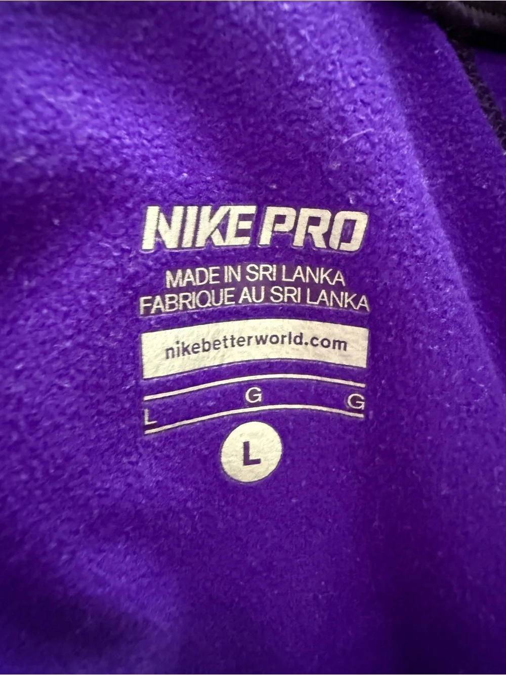 Nike ladies Purple Quarter-Zip Performance Sweater size Large